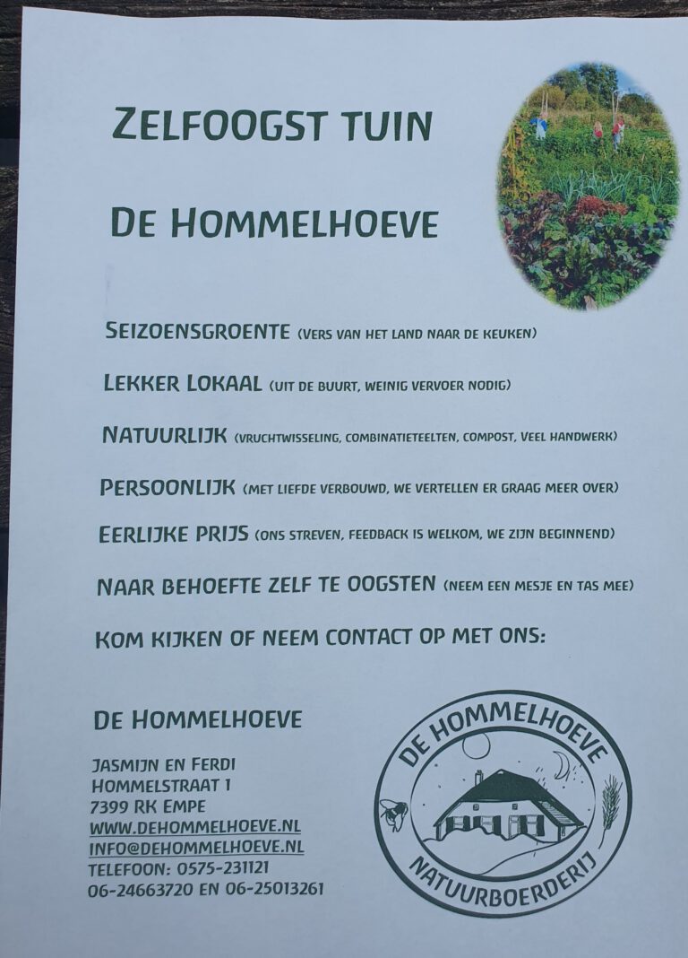 Zelfoogst tuin Hommelhoeve